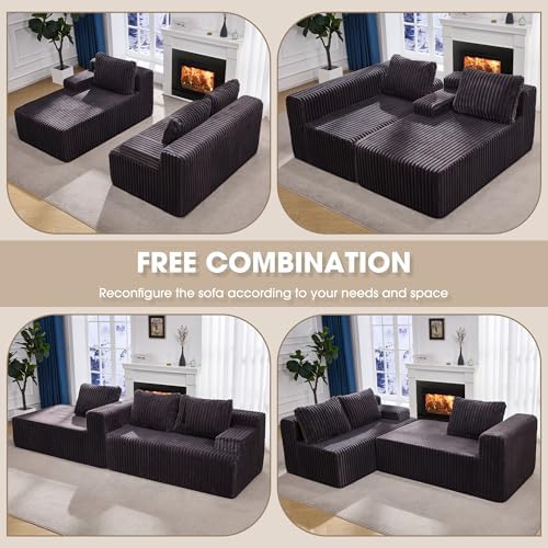 Hobestluk Boneless Couch Modular Sectional Sofa L-Shape Lounge Cloud Couch - Image 5