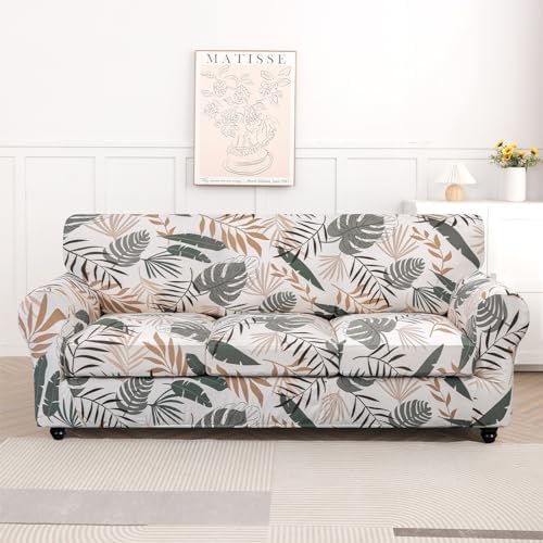 SearchI Stretch Sofa Cover Printed Couch Cover, Floral Pattern 4 Pieces Sofa - Image 5