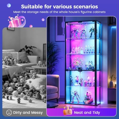 Lvifur 5-Tier Glass Display Cabinet - Image 5