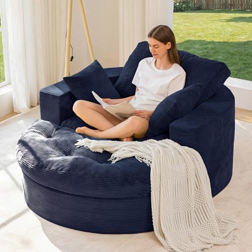 MAXYOYO Oversized Round Chaise Lounge Sofa, Boneless Chair by MAXYOYO