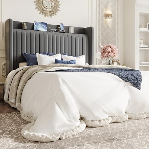 SHA CERLIN Queen Size Velvet Bed Frame by SHACERLIN