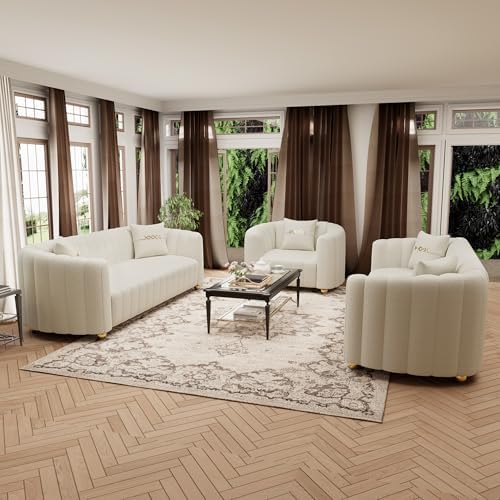 3 Piece Tufted Sofa Set for Living Room, Modern Design Couch Set - Image 4