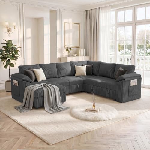 108 in Dark Grey L Shaped Sectional Sofa by Leramaner
