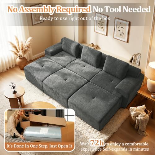122" Oversized Boneless Couch, Comfort Cloud Sectional Couches - Image 5