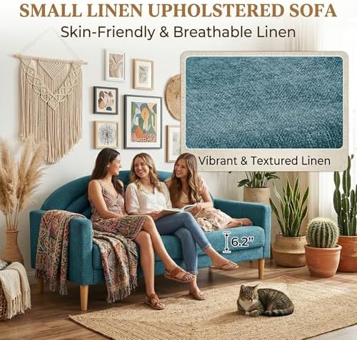 63" Small Loveseat Sofa for Small Spaces, Office Couch - Image 4