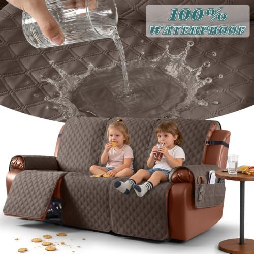 Ruaozz Waterproof Recliner Couch Covers, Non-Slip Sofa SlipCover, 3 Seater - Image 3