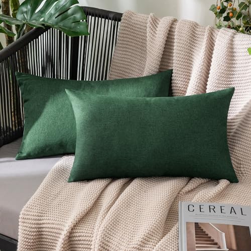 MIULEE Decorative Outdoor Pillow Covers Christmas 12x20 Emerald Green by MIULEE