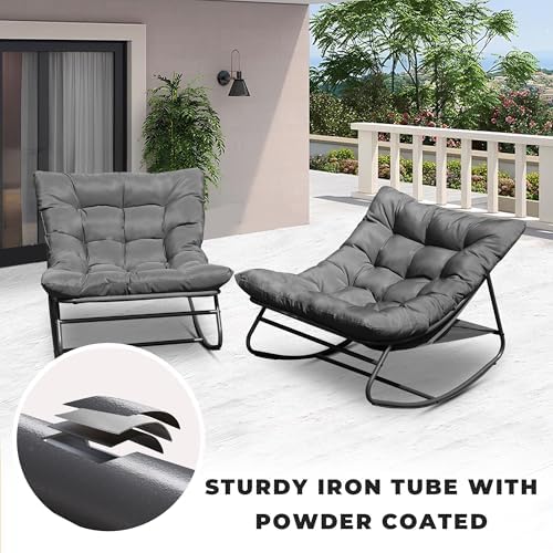 Outdoor & Indoor Oversized Rocking Chairs Set of 2 - Image 5