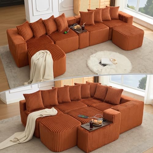 ivoros 137 Inch Modular Sectional Sofa Couch, Oversized Modern Cloud Couch by ivoros