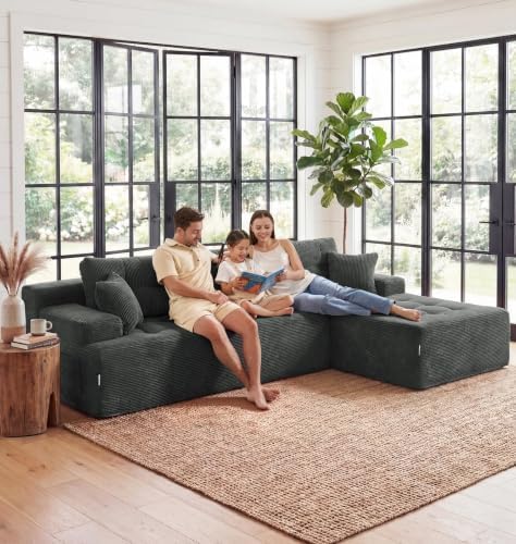 Hobestluk Boneless Couch Modular Sectional Sofa L-Shape Lounge Cloud Couch - Image 4