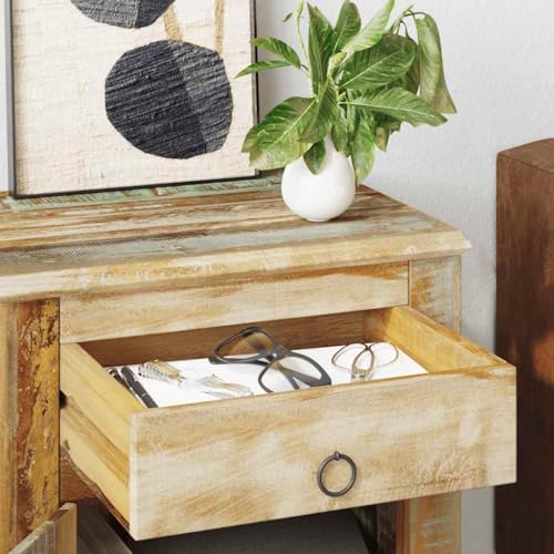 Reclaimed Wood End Table with 1 Drawer and 1 Door - Image 4