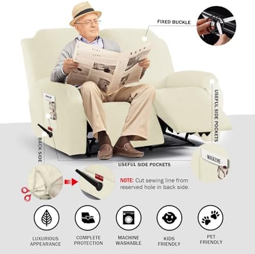 4 Pieces Stretch Recliner Loveseat Covers - Image 2