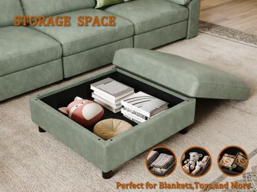 EASE MOOSE Modular Sectional Sofa, L Shaped Leather Sectional Couch - Image 6