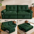 77.2" Sleeper Sofa Bed Full, Pre-Assembled Flannel Pull Out Sofa by Tabaray