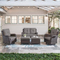 Belord 5 Piece Wicker Patio Furniture Set, Outdoor Swivel Rocker Chairs Set of 2 by Belord