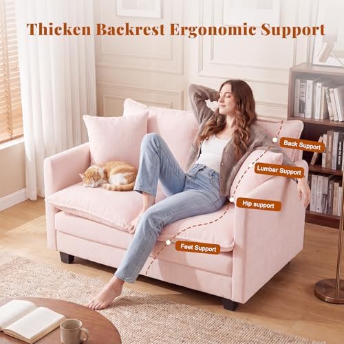 50'' Loveseat Sofa Set, Small Couch Set 2 Piece Cloud Love Seat - Image 5