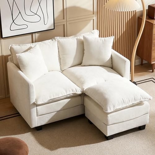 52'' Loveseat Sofa with Ottoman, Cloud Sofa Couch by Unknown