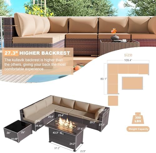 Kullavik 8 Piece Wicker Patio Furniture Set - Image 5
