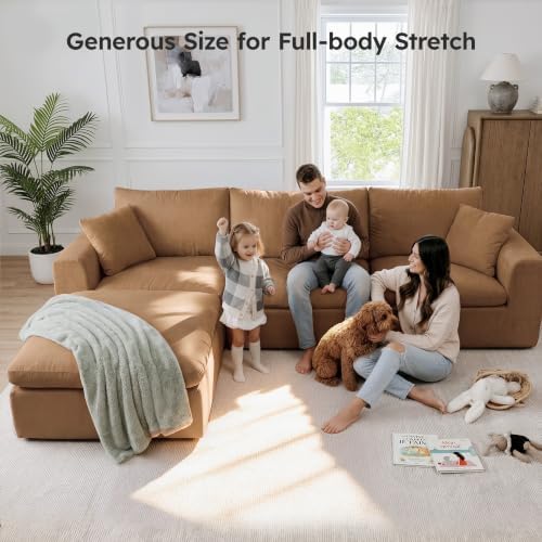 119" Modular Sectional Cloud Sofa, No Assembly High Back Boneless - Image 3