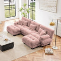 Modular Sectional Sofa for Living Room, Oversized 3 Seater Pink Sectional by Wunlerlant