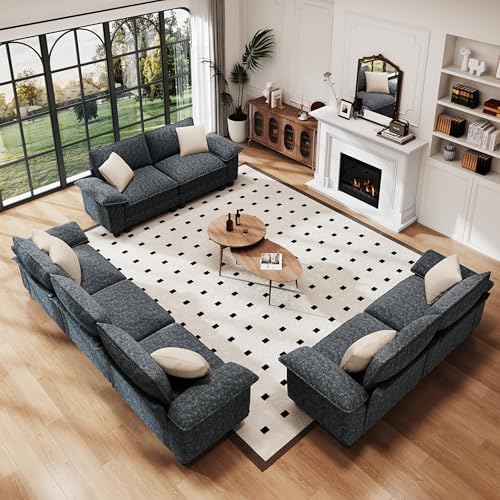 PHI VILLA 3-Piece Modular Sectional Cloud Couch and 2 Loveseats Sofa Set - Image 2
