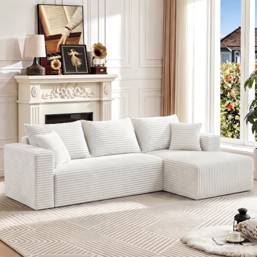 92.5" Boneless Couch, Right Facing Sectional Sofa by Yimilife
