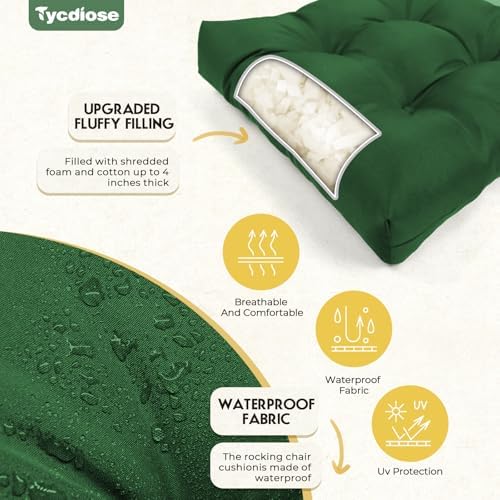 All Weather Outdoor Wicker Chair Cushions of 3 Pieces, Waterproof Outdoor - Image 5