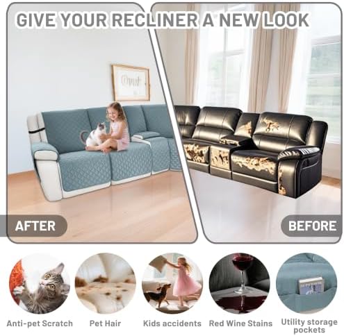Waterproof Sectional Reclining Couch Covers L Shaped Recliner Sectional Sofa - Image 6