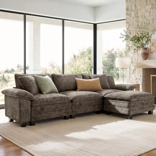 SUNSHINE VALLEY Oversized 123.6" L Shaped Sectional Couch by SUNSHINEVALLEY