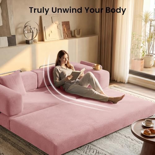 78.8" Convertible Futon Sofa Bed, Boneless Couch - Image 5