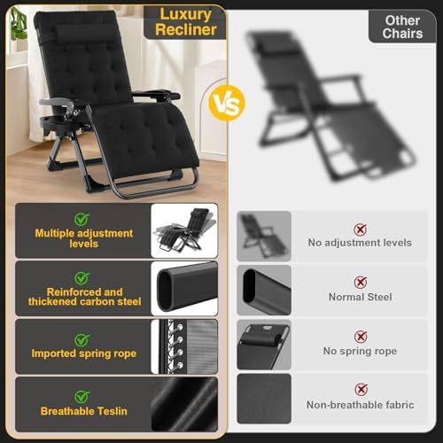 Suteck Zero Gravity Chair, Folding Lounge Chairs - Image 6