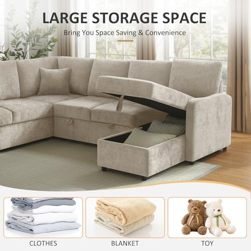 7 Seater 112'' Sectional Sleeper Sofa - Image 4