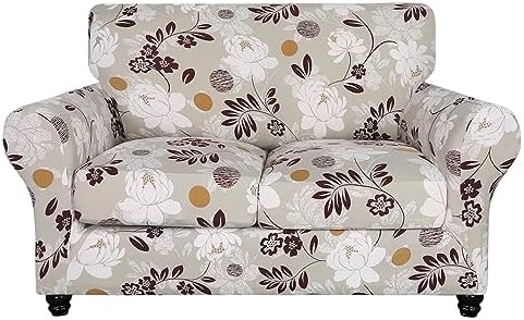 SearchI Stretch Sofa Cover Printed Couch Cover, Floral Pattern 3 Pieces by SearchI
