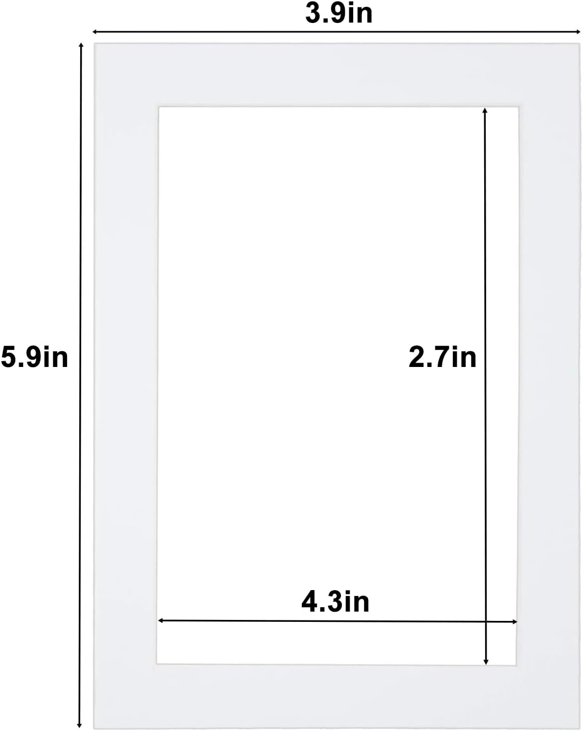 Egofine 4x6 White Picture Mats Pack of 14, Frame Mattes for 3x4.5 Pictures, Acid Free, 1.2mm Thickness, with Core Bevel Cut