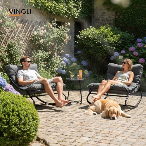 VINGLI Rocking Patio Chairs Set of 2 - Image 7