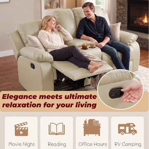 Leather Recliner Sofa，Reclining Loveseat - Image 4