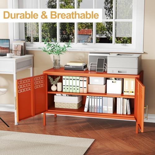 Metal Storage Cabinet Short, 2-Door Locker Cabinets - Image 5
