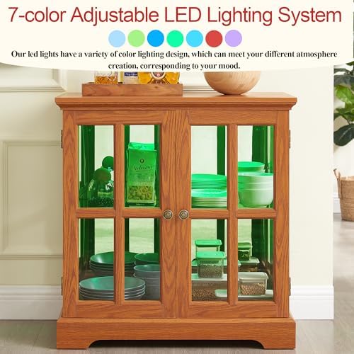 30" Glass Curio Display Storage Cabinet - Image 5