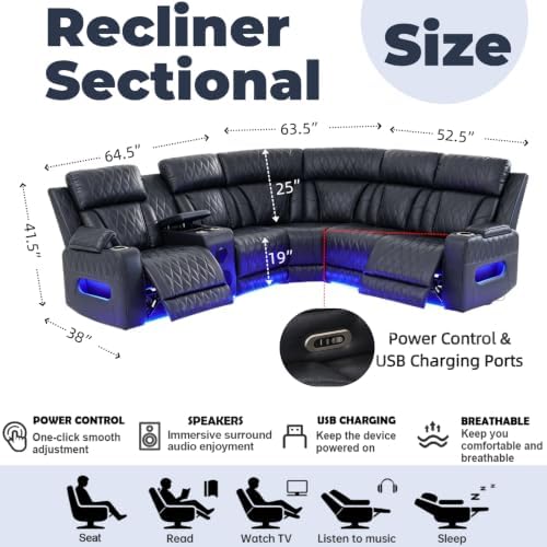 Power Reclining Sectional Sofa - Image 2