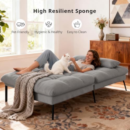 COMHOMA 72″ Convertible Futon Sofa Bed, Adjustable Backrest - Image 6