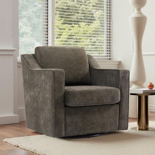 Swivel Accent Chair, Chenille Upholstered Armchair - Image 4