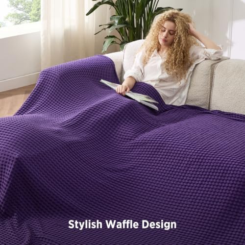 Bedsure Cooling Waffle Blanket for Hot Sleepers, Oversized King - Image 5