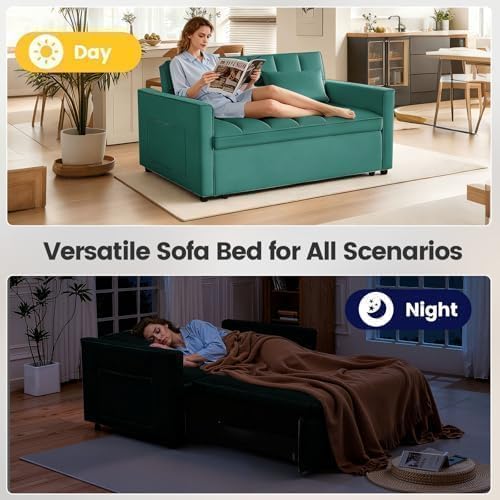 Sleeper Sofa Bed with Adjustable Backrest & Side Pockets - Image 7