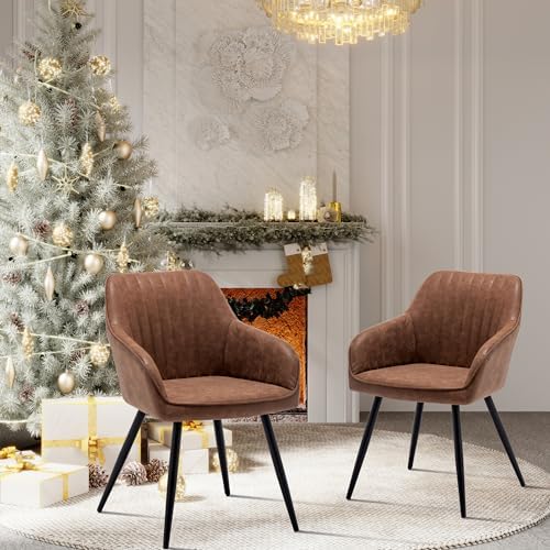 annjoe Faux Leather Accent Arm Chairs - Image 3