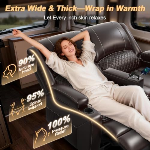 RV Loveseat Recliner Sofa, RV Reclining Loveseat Wall Hugger - Image 4