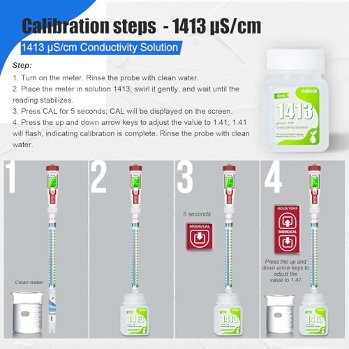 EC Calibration Buffer Solution 1413µS/cm and pH4/7/10, TDS Buffer Kit - Image 5