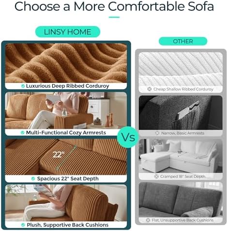 LINSY HOME Sectional Couches for Living Room - Image 3