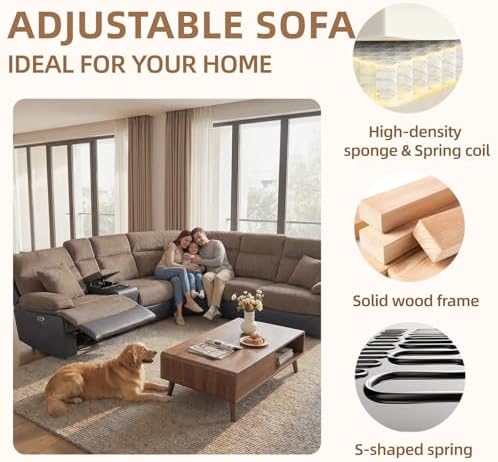 Power Reclining Sofa Set with LED Light, Living Room Furniture Sets, Leather - Image 5