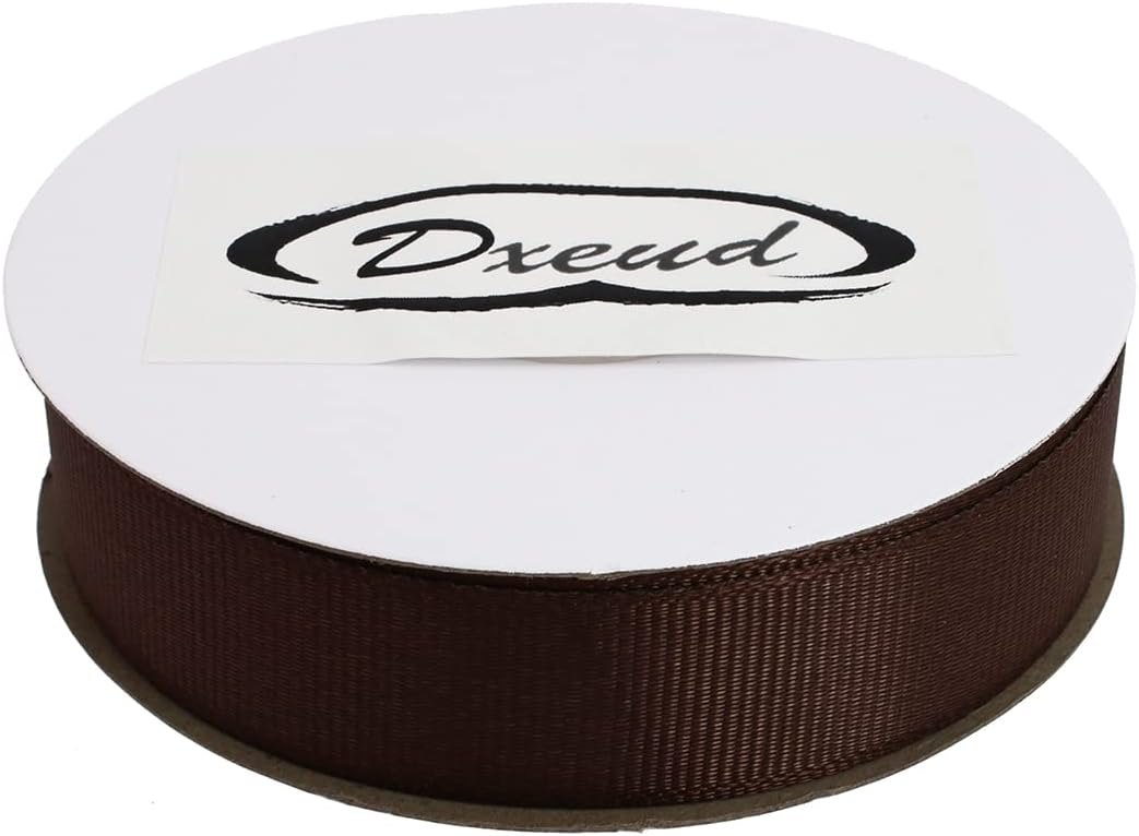 Solid Grosgrain Ribbon 25 Yard Each Roll 100% Polyester Woven Edge (3/4", Coffee)