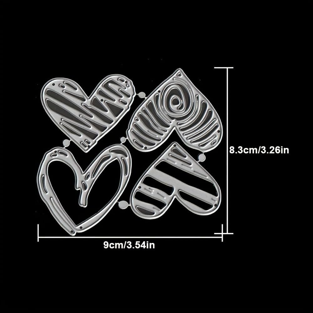 Lapoo Festivals Metal Cutting Die for Scrapbooking - Durable, Cut Stencils for DIY Scrapbook Photo Album Decorative Paper Card, Card Making Supplies, Embossing (3D Layered Heart-Shaped 3.5 x 3.3 in)